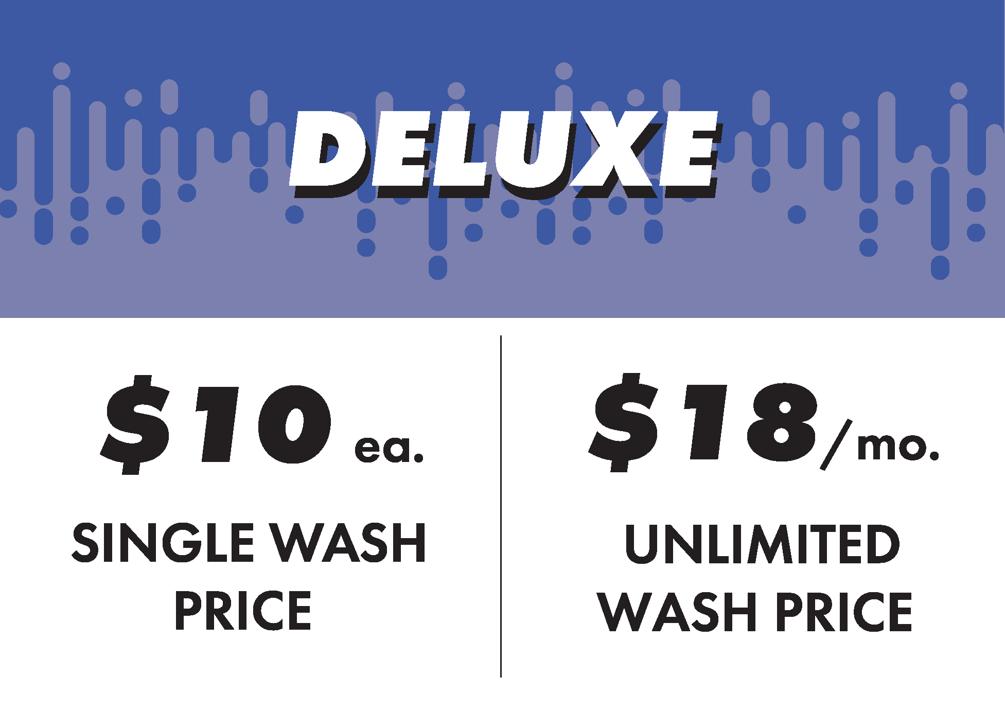 Deluxe price card