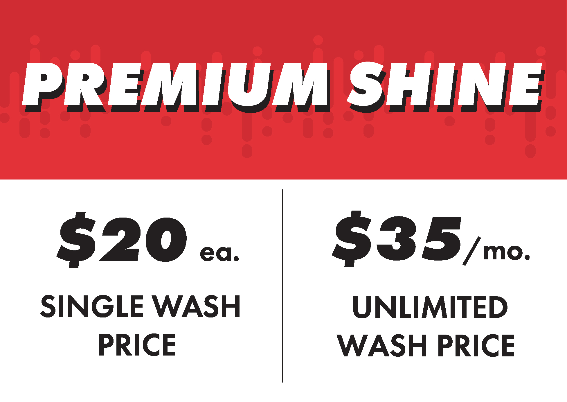 Premium Shine Price Card
